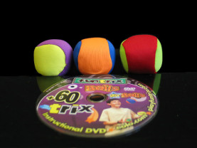 Zestaw 3 piłeczki, pokrowiec, DVD